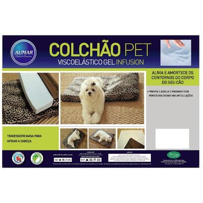 ColchãoPet Viscoelástico Nasa GEl Infusion Raça Média/Grande