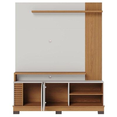 Estante Home Theater Jurerê 1.5 Off White Matte Freijó - Colibri