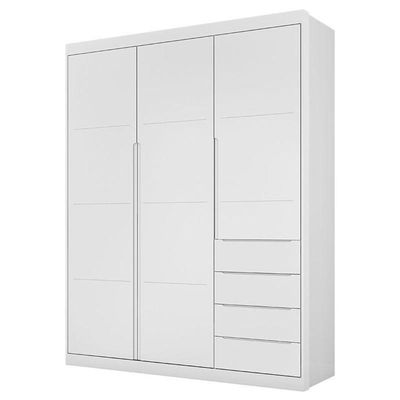 Berço Multifuncional Cleo Com Guarda Roupa Blenda Branco Acetinado - Phoenix