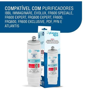 Kit com 2 Refis Purificador E3 Planeta Água