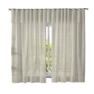 Cortina Renda Interlar Valência Lisa 280 x 120cm Marfim
