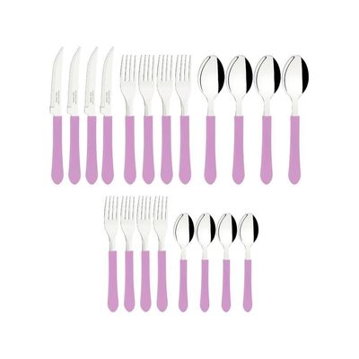 Faqueiro Talheres Leme Inox 20 Peças Tramontina Cores Cor:rosa Rosa