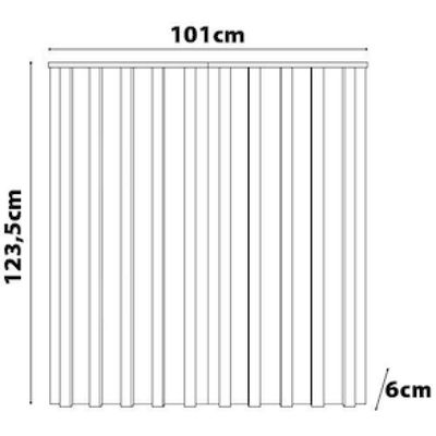Cabeceira Solteiro Size Móveis Europa Vitória Ripada com Detalhes em Baixo Relevo - 101cm de largura Off White