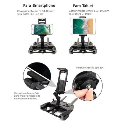 Suporte de Celular e Tablet para Controles de Drones da DJI Spark e Mavic