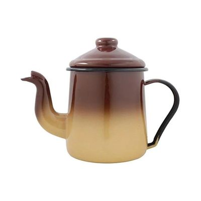 Conjunto Para Café Esmaltado 9 Peças Marrom Degradê Ewel