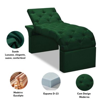 Maca Estofada Estética Cílios Regulável Spa Suede Ana verde