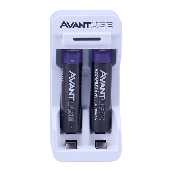 Carregador de Pilha AAA com 2 Pilhas 1000mAh Avant Use