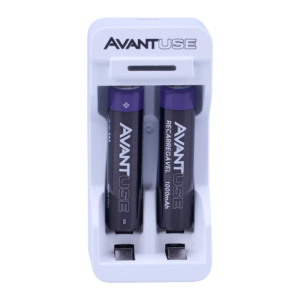 Carregador de Pilha AAA com 2 Pilhas 1000mAh Avant Use