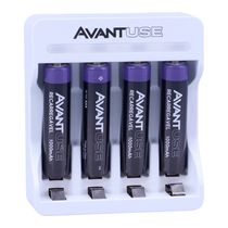 Carregador de Pilhas AAA com 4 Pilhas 1000mAh Avant Use