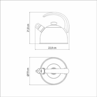 Chaleira Aço Inox 2 Litros Com Apito Tramontina