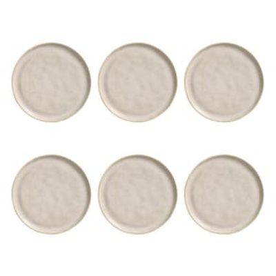 Conjunto de Pratos de Sobremesa Porto Brasil Linhas Latte com 6 peças - Bege