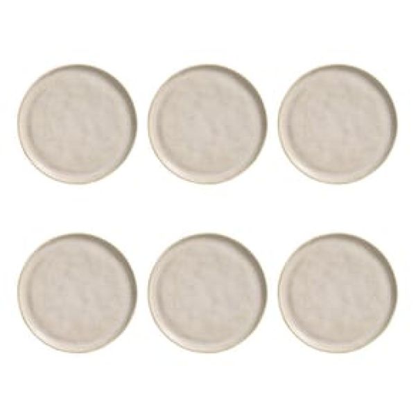 Conjunto de Pratos de Sobremesa Porto Brasil Linhas Latte com 6 peças - Bege