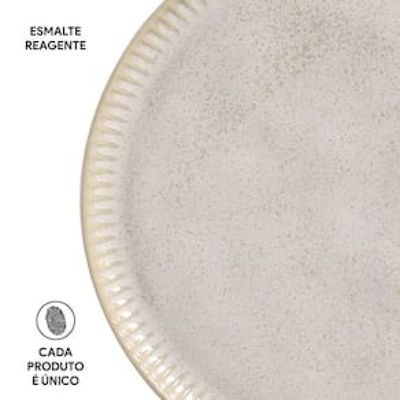 Conjunto de Pratos Rasos Porto Brasil Linhas Latte com 6 Peças - Bege