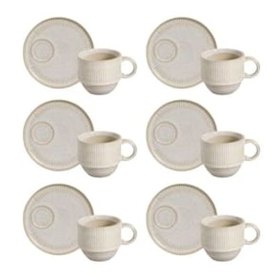 Conjunto de Xícaras de Chá Empilháveis com Pires Porto Brasil Latte  230 ml