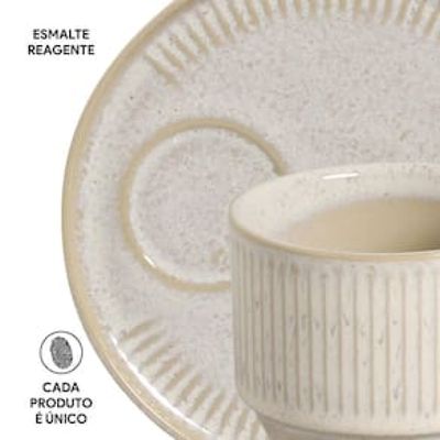 Conjunto de Xícaras de Chá Empilháveis com Pires Porto Brasil Latte  230 ml