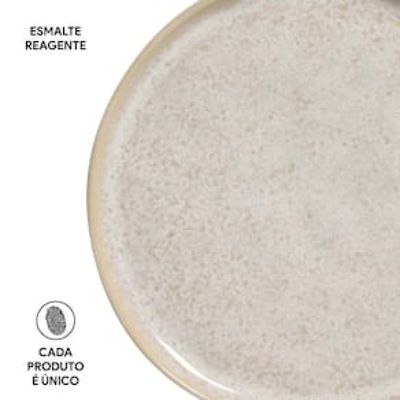 Conjunto de Prato de Pão Porto Brasil Bio Latte 6 peças  Bege