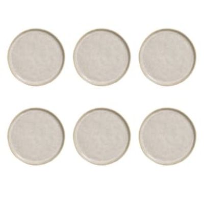 Conjunto de Prato de Pão Porto Brasil Bio Latte 6 peças  Bege