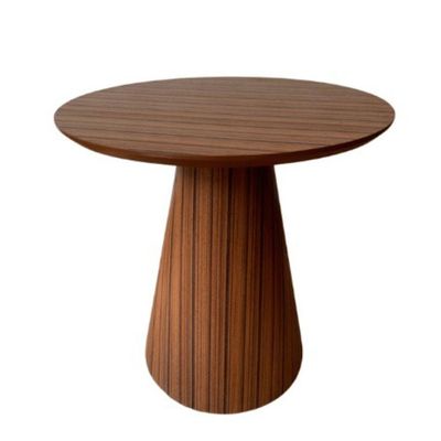 Mesa Cone Lateral Laminada Em Madeira Natural Pau Ferro Linear Tampo 51 Cm Cor Marrom