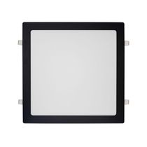 Painel De Led Blumenau Slim Quadrado De Embutir 24w Bivolt Preto 6500k Luz Branca