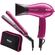 Kit-Secador-Prancha-Alisadora-e-Bolsa-Philco-Travel-Shine-Roxo-127V