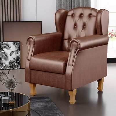 Kit 02 Poltronas Decorativa Para Sala De Estar Yara P02 Couríssimo Marrom - Lyam Decor