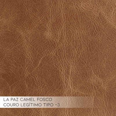 Sofá 4 Lugares Pés Madeira Aisla 240cm Couro Camel