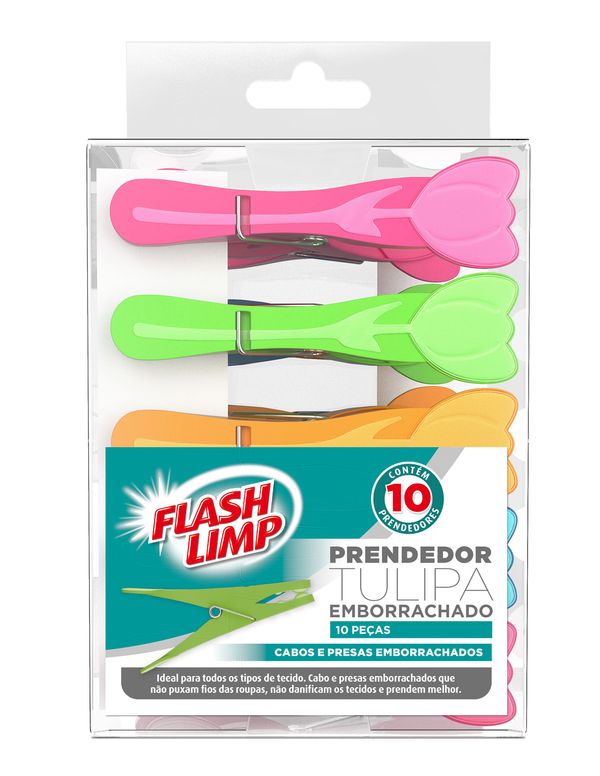Conjunto 10 Prendedores Tulipa Emborrachado Flash Limp