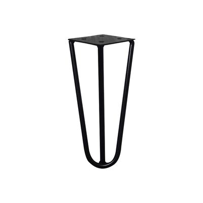 Kit 2 Pés de Metal 15 CM Hairpin Legs Mesas de Centro Puffs Preto G41
