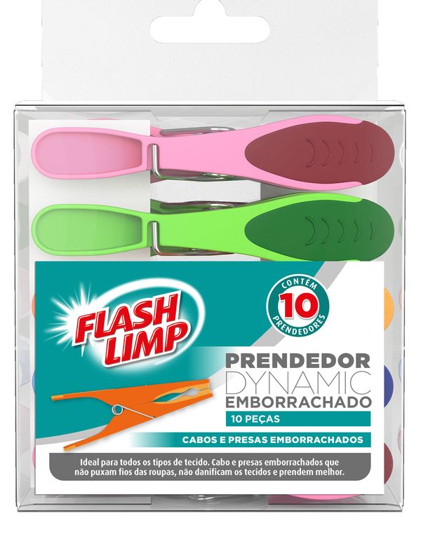 Conjunto 10 Prendedores Dynamic Emborrachado Flash Limp
