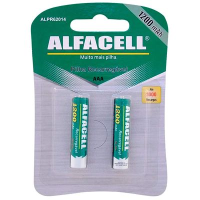 Pilha Recarregável Palito com 2 Unidades 1200mAh Alfacell