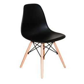 Cadeira Charles Eames Eiffel Dkr Wood - Design Preta