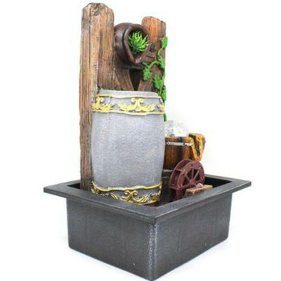 Fonte Água Decorativa Resina Cascata Iluminação Led Bivolt