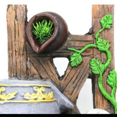 Fonte Água Decorativa Resina Cascata Iluminação Led Bivolt