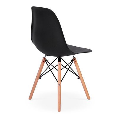 Conjunto 4 Cadeiras Charles Eames Eiffel Base Madeira Preta