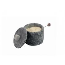 Açucareiro Farinheira Gourmet Pedra Sabão com Colher P 7cm