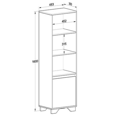 Rack com Painel 55" e Estante Mdp Grafite com Siena