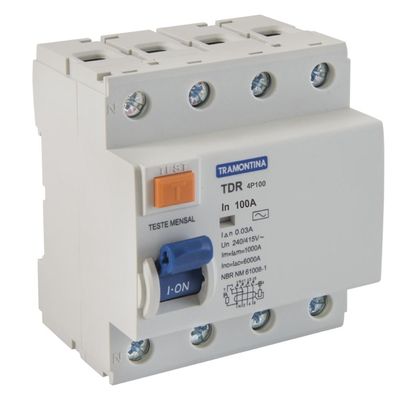 Interruptor TDR-100 4P 100 A 30 mA 6 KA Tramontina