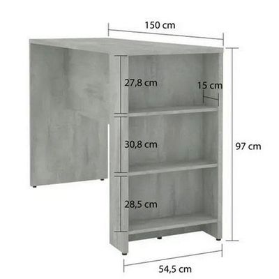 Bancada De Cozinha Com Prateleiras Suprema Luciane Móveis Concreto