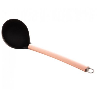 Concha de Nylon Preta com Cabo De Aço Inox Rose Gold 30cm
