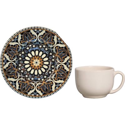 Aparelho de Jantar 20 Peças Cerâmica Mônaco Porto Brasil Mandala