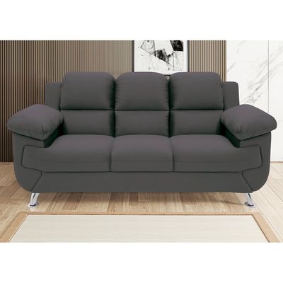 Sofá 2,02 Metros Linoforte Avalon, 3 Lugares, Veludo, Espuma D-33 Cinza