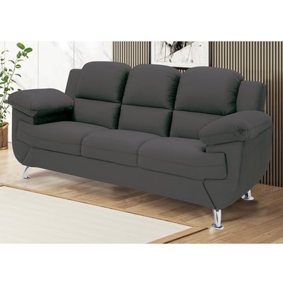 Sofá 2,02 Metros Linoforte Avalon, 3 Lugares, Veludo, Espuma D-33 Cinza