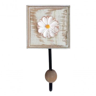 Kit Para Banheiro Com 2 Porta Papel Higiênico E 2 Toalheiros Rustico Flor Branca Cor Branco