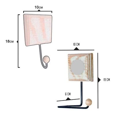 Kit Para Banheiro Com 2 Porta Papel Higiênico E 2 Toalheiros Rustico Flor Branca Cor Branco