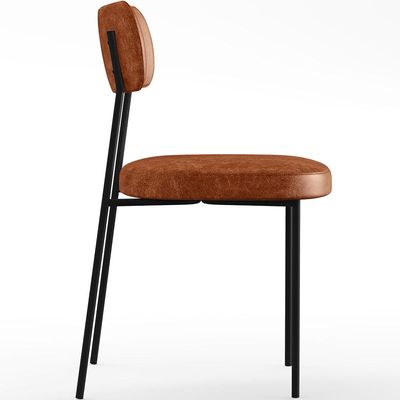 Cadeira Decorativa Estofada Para Sala De Jantar Melina L02 Couríssimo Camel - Lyam Decor