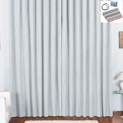 Cortina Pryme 4 Metros Sala Quarto em Oxford para Trilho Comum - Branca