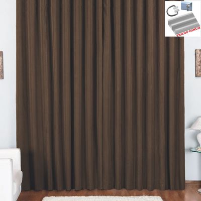 Cortina Pryme 4 Metros Sala Quarto em Oxford para Trilho Comum - Tabaco