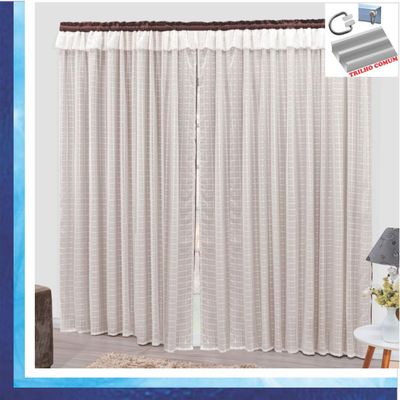 Cortina Romantic Semiblackout e Voal 2,00 x 1,70 Para Trilho Comum - Tabaco