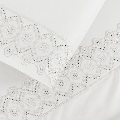 Jogo Cama Lençol Divino Lese King 4 Peças - White