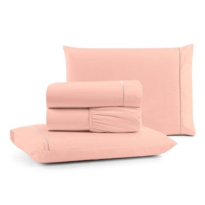 Jogo de Lençol Queen Mirante 100% Algodão 4 Peças - Rosa